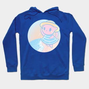 Summer Cat in the beach - Chill Pastel Aesthetic Hoodie